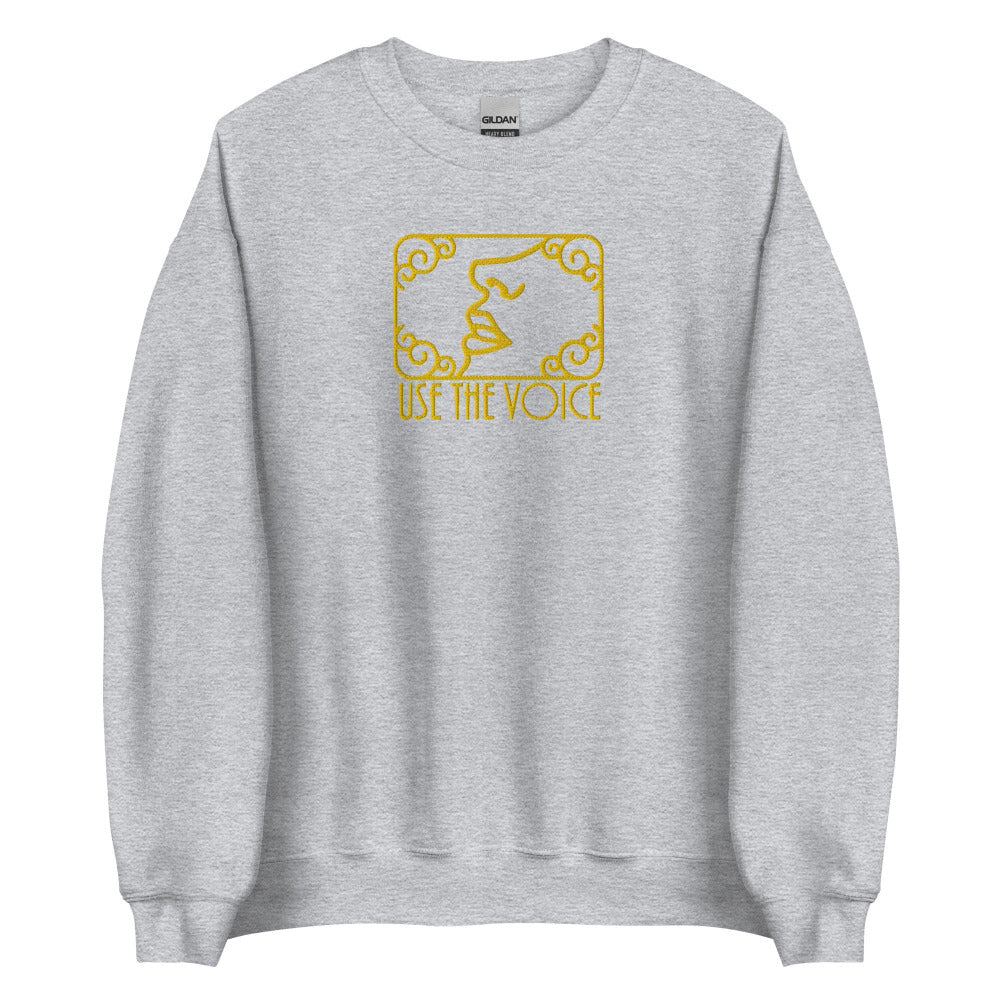 Use The Voice Embroidered Sweatshirt - Sport Grey Color