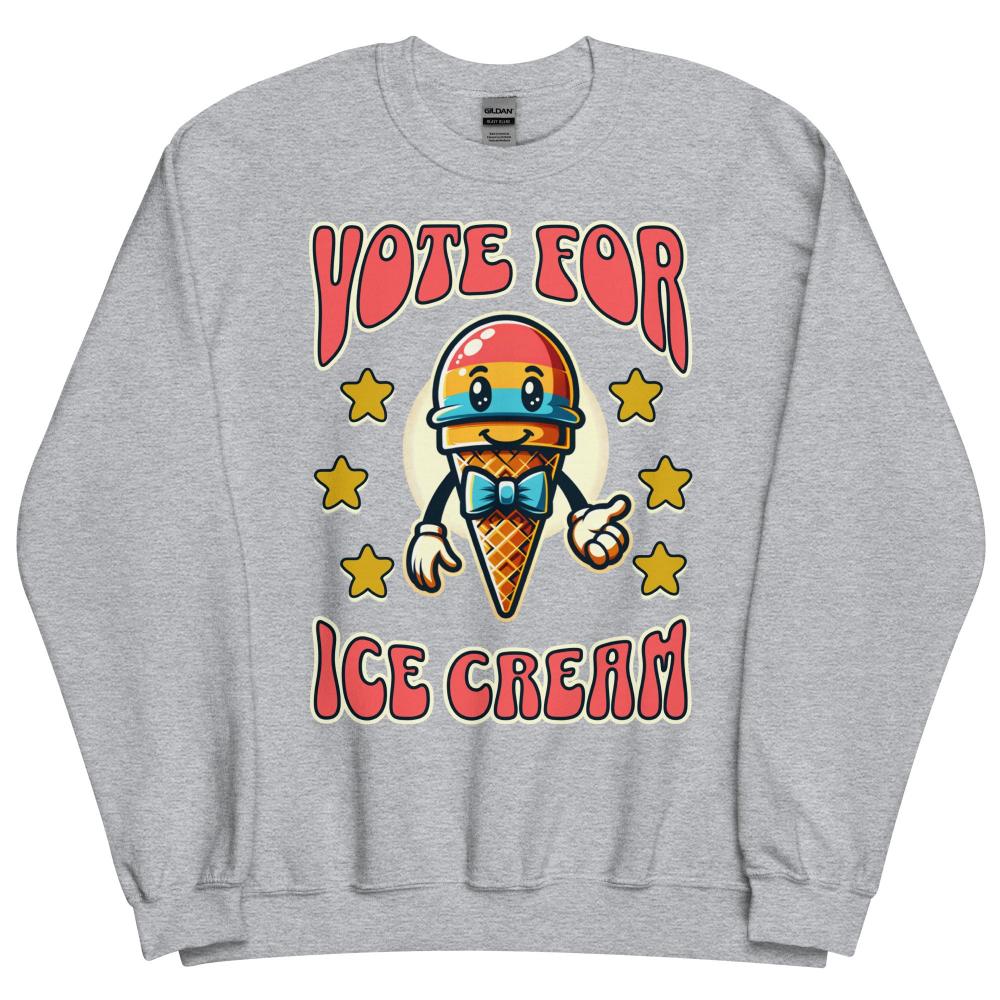 Vote For Ice Cream Sweatshirt - Sport Grey Color - https://ascensionemporium.net