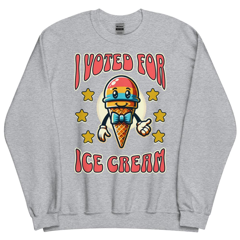 I Voted For Ice Cream Sweatshirt - Sport Grey Color - https://ascensionemporium.net