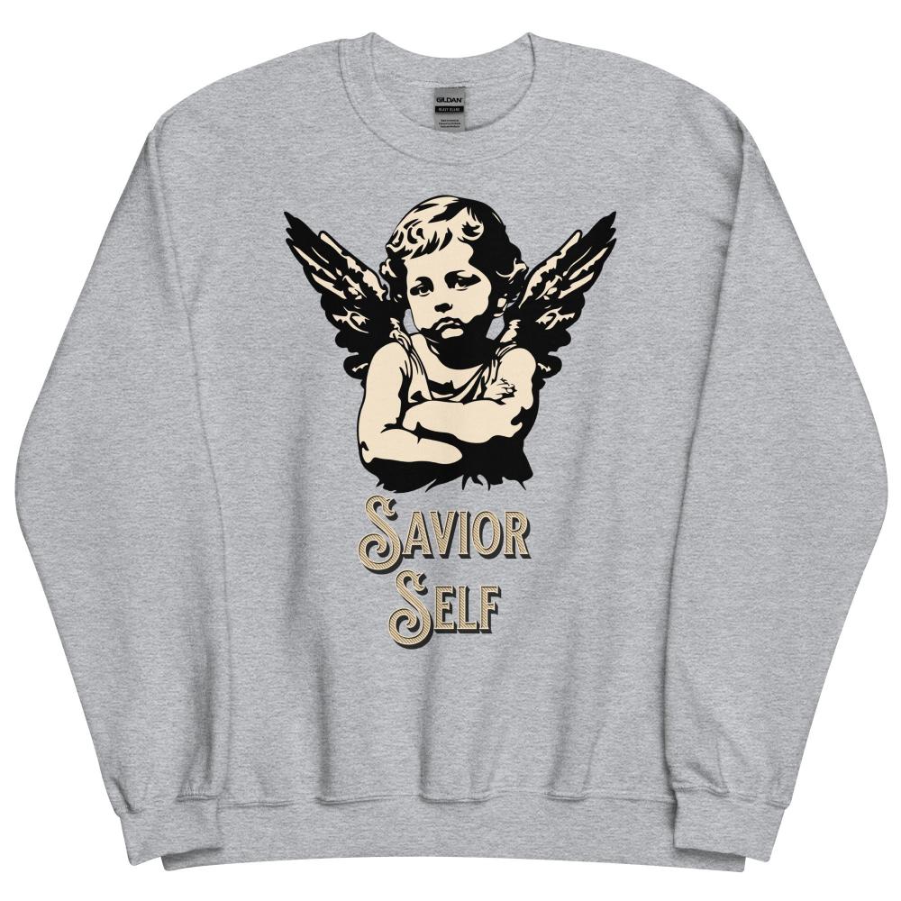 Savior Self Girl Angel Sweatshirt - Sport Grey Color - https://ascensionemporium.net