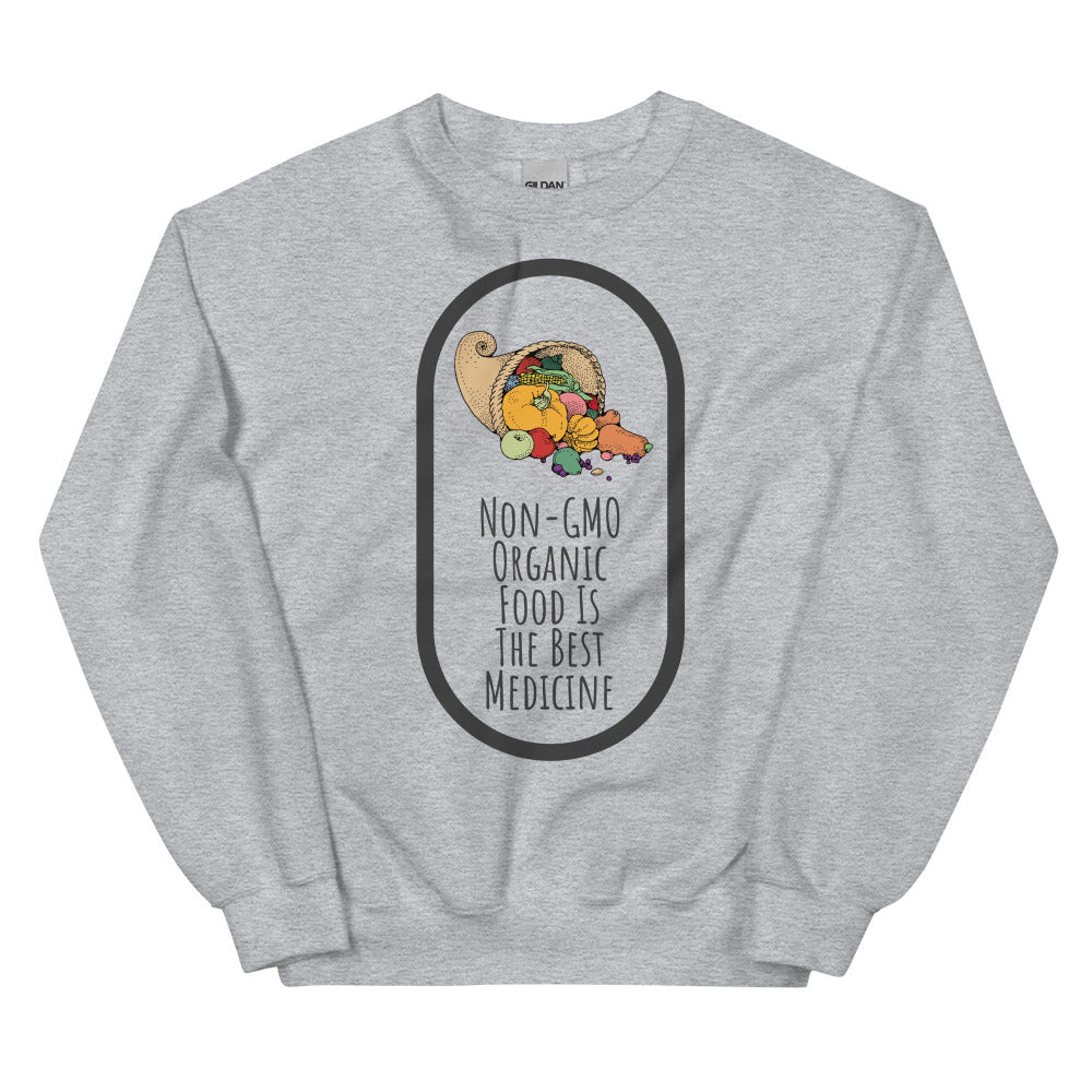 Non-GMO Organic Food Is The Best Medicine Sweatshirt - Sport Grey Color - https://ascensionemporium.net