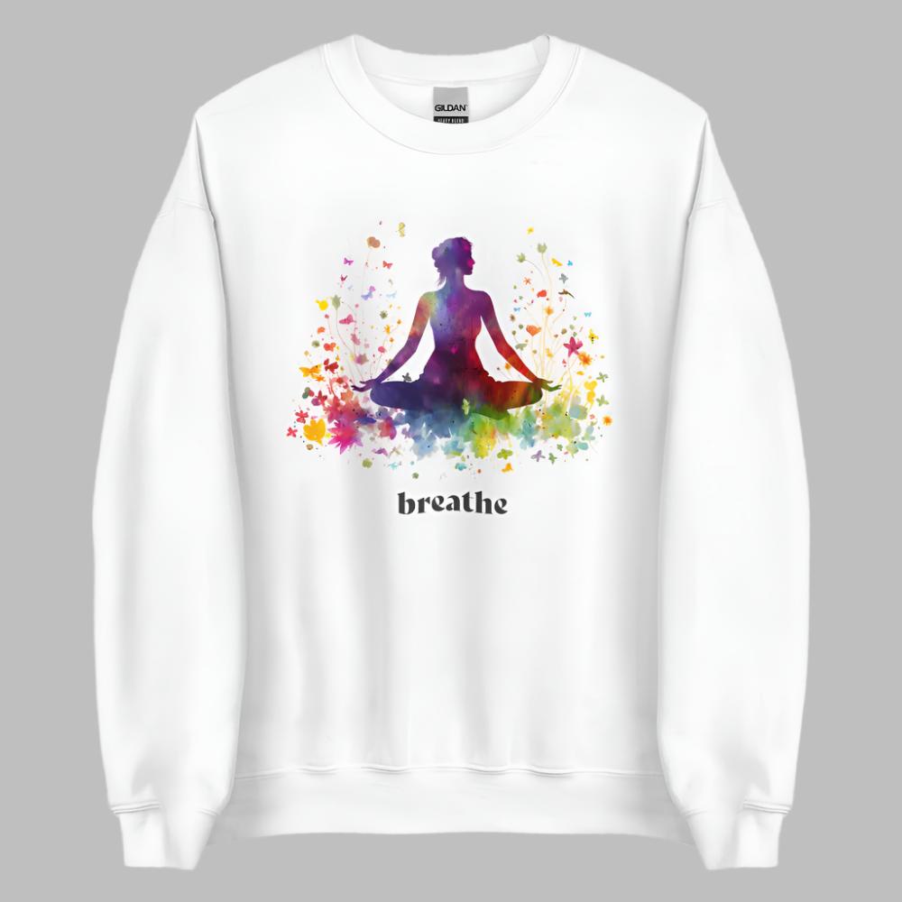 Breathe Rainbow Garden Sweatshirt - White Color - https://ascensionemporium.net