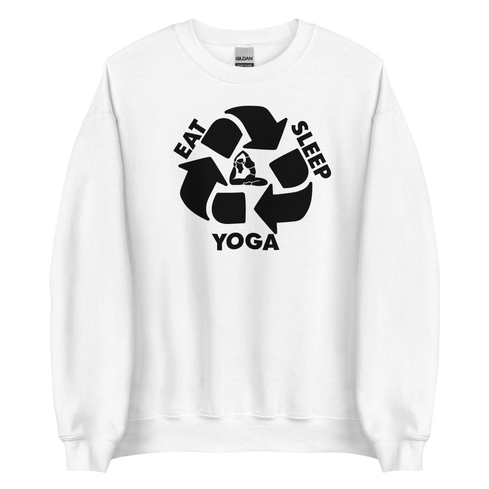 Eat Sleep Yoga Sweatshirt - White Color