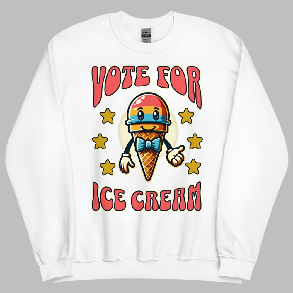 Vote For Ice Cream Sweatshirt - White Color - https://ascensionemporium.net