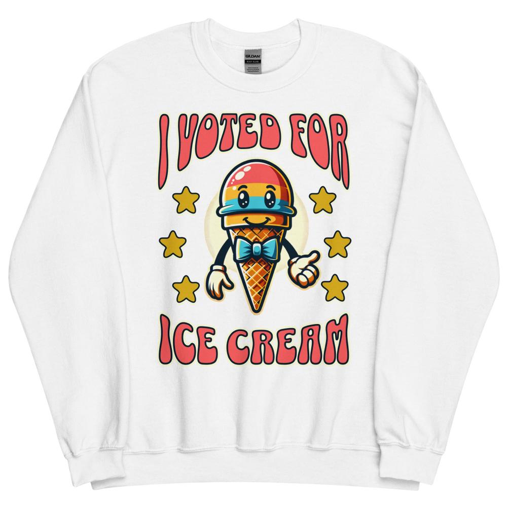 I Voted For Ice Cream Sweatshirt - White Color - https://ascensionemporium.net