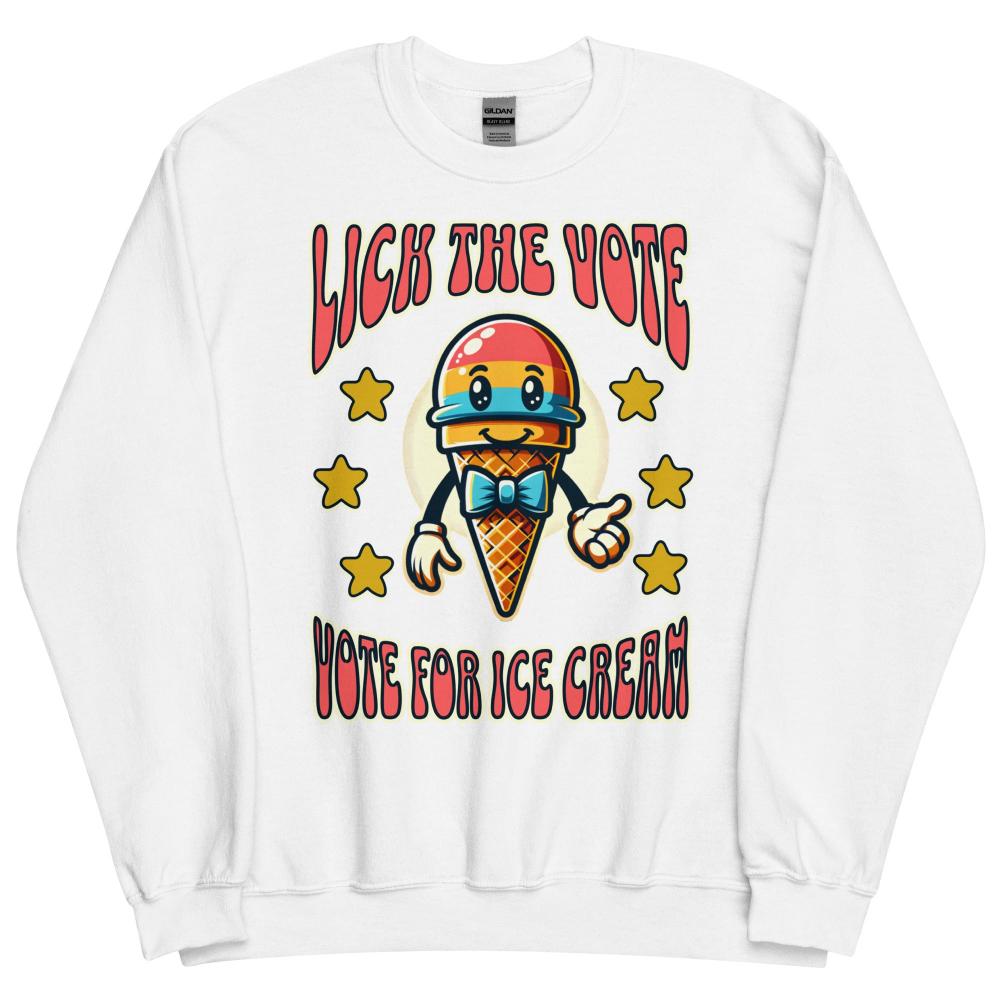 Lick The Vote Ice Cream Sweatshirt - White Color - https://ascensionemporium.net