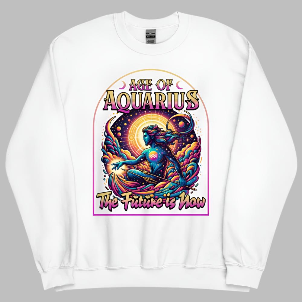 Age of Aquarius Sweatshirt - White Color - https://ascensionemporium.net