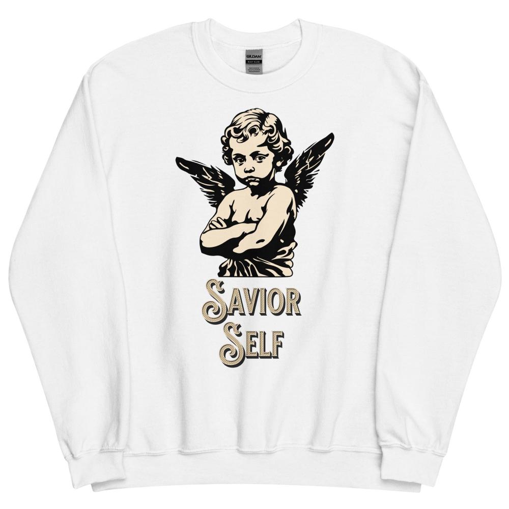 Savior Self Boy Angel Sweatshirt - White Color - https://ascensionemporium.net