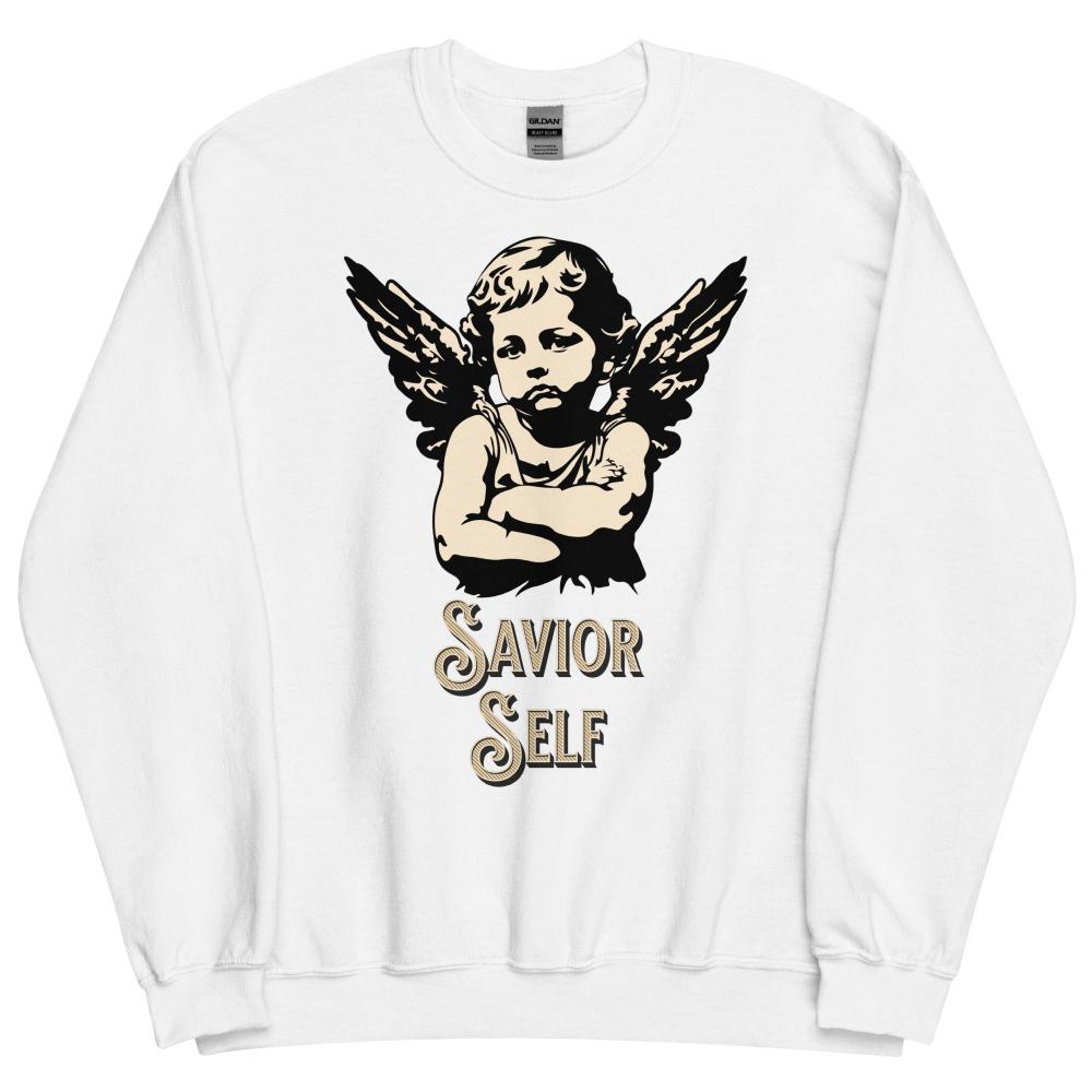 Savior Self Girl Angel Sweatshirt - White Color - https://ascensionemporium.net