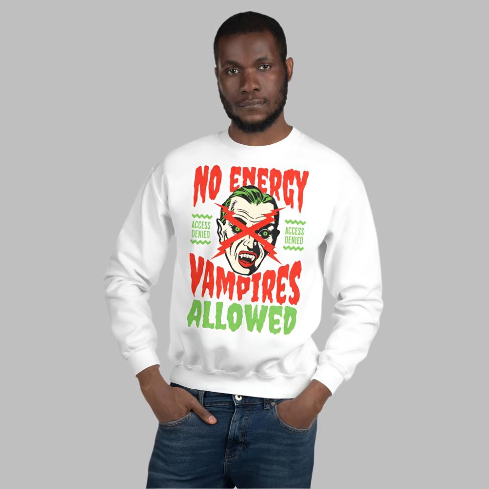 Nwhiteo Energy Vampire Allowed Sweatshirt - White Color - https://ascensionemporium.net