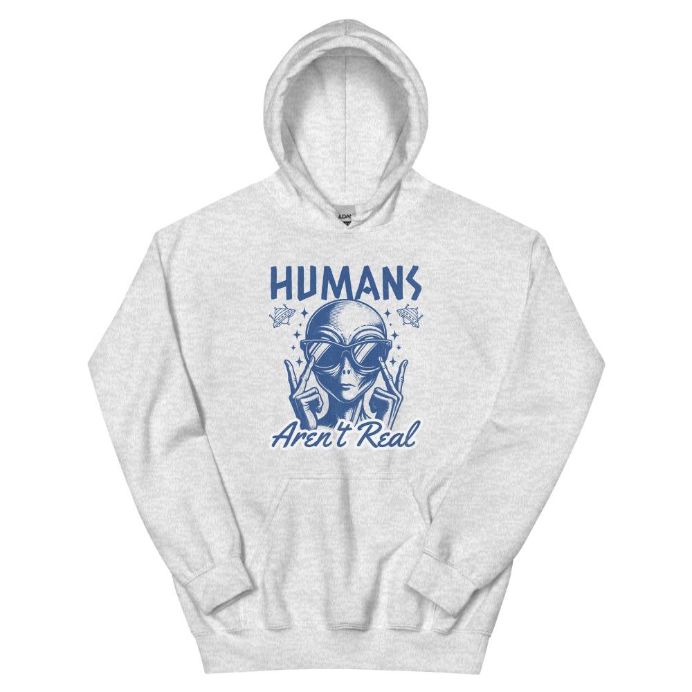 Humans Aren't Real Alien Hoodie - Ash Color - https://ascensionemporium.net