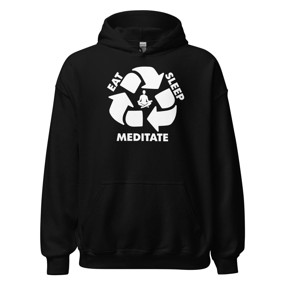 Eat Sleep Meditate Hoodie - Black Color