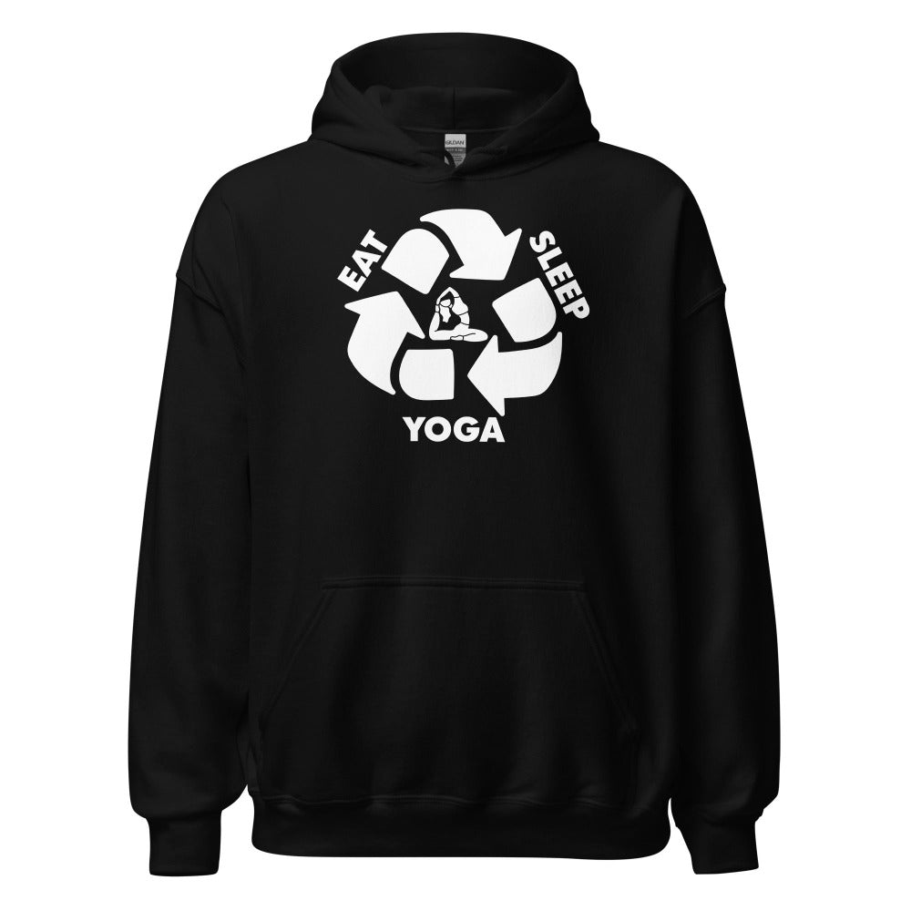Eat Sleep Yoga Hoodie - Black Color