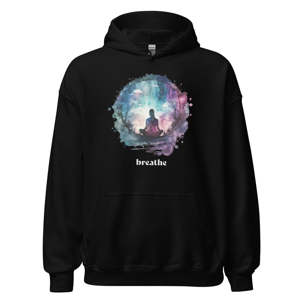 Breathe Watercolor Sphere Hoodie - Black Color - https://ascensionemporium.net