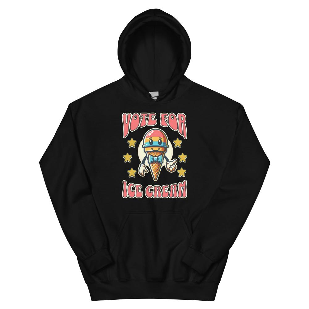 Vote For Ice Cream Hoodie - Black Color - https://ascensionemporium.net