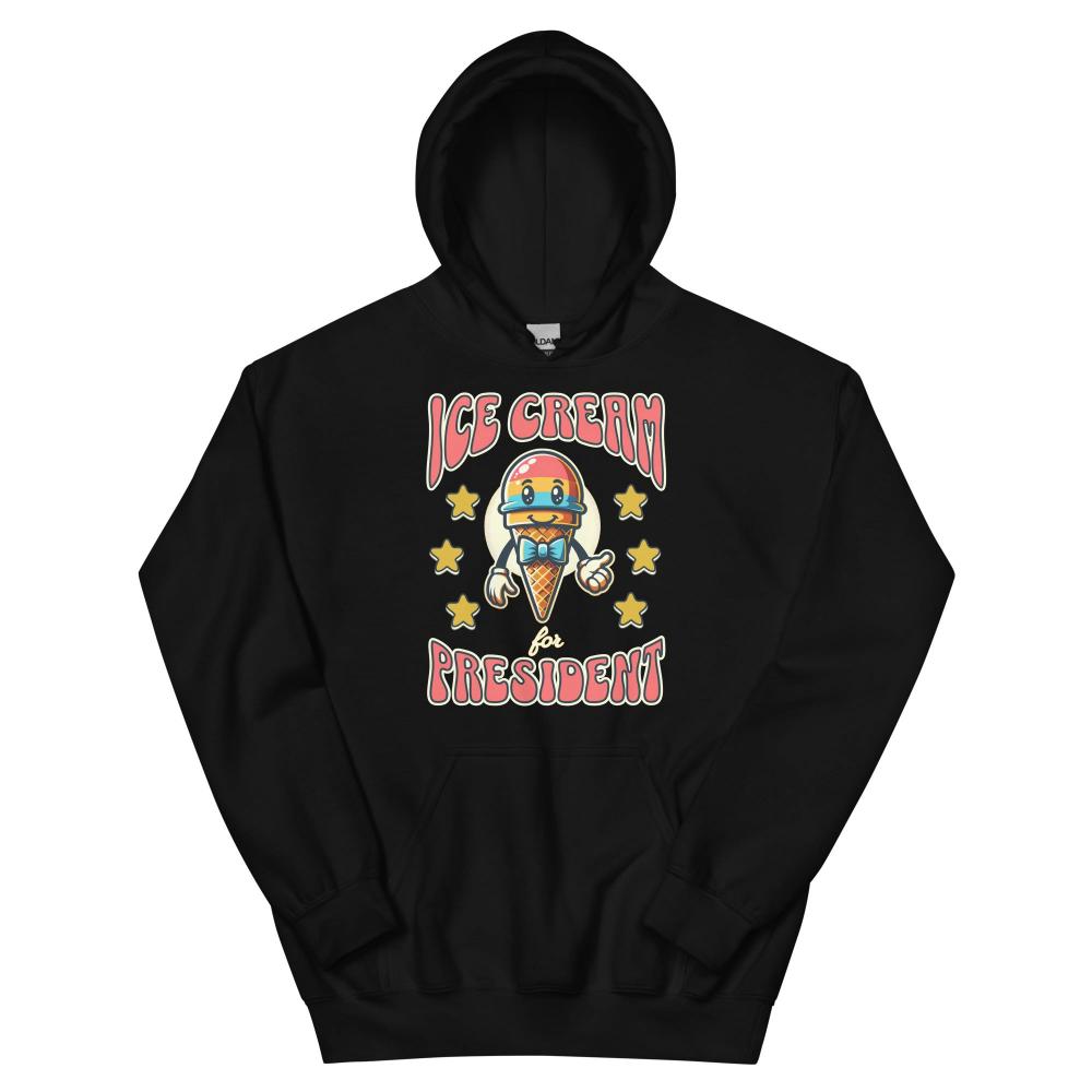 Ice Cream For President Hoodie - Black Color - https://ascensionemporium.net