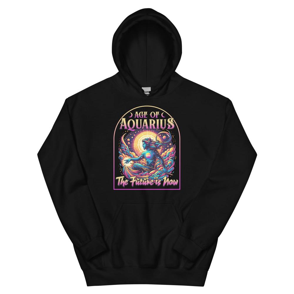 Age of Aquarius Hoodie - Black Color - https://ascensionemporium.net