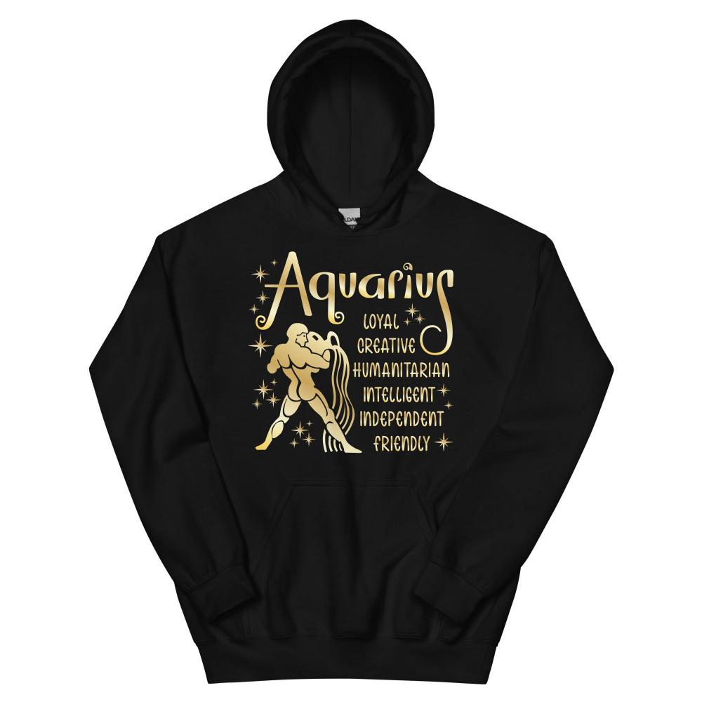 Aquarius Zodiac Positive Traits Hoodie - Black Color - https://ascensionemporium.net