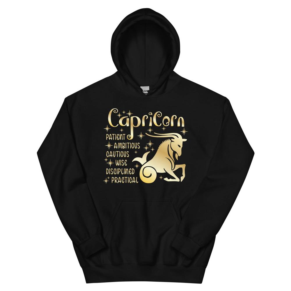 Capricorn Zodiac Positive Traits Hoodie - Black Color - https://ascensionemporium.net