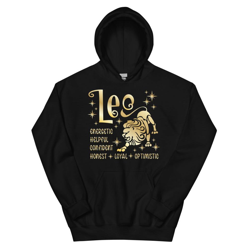 Leo Zodiac Positive Traits Hoodie - Black Color - https://ascensionemporium.net