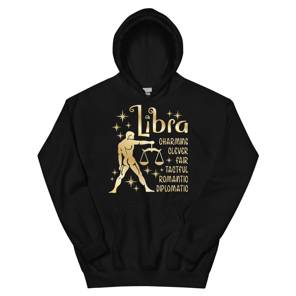 Libra Zodiac Positive Traits Hoodie - Black Color - https://ascensionemporium.net