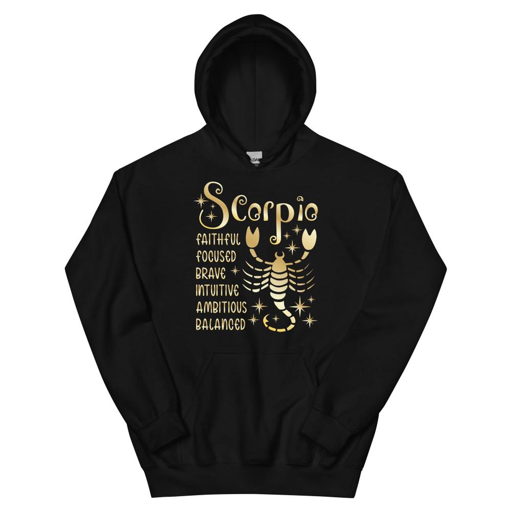 Scorpio Zodiac Positive Traits Hoodie - Black Color - https://ascensionemporium.net