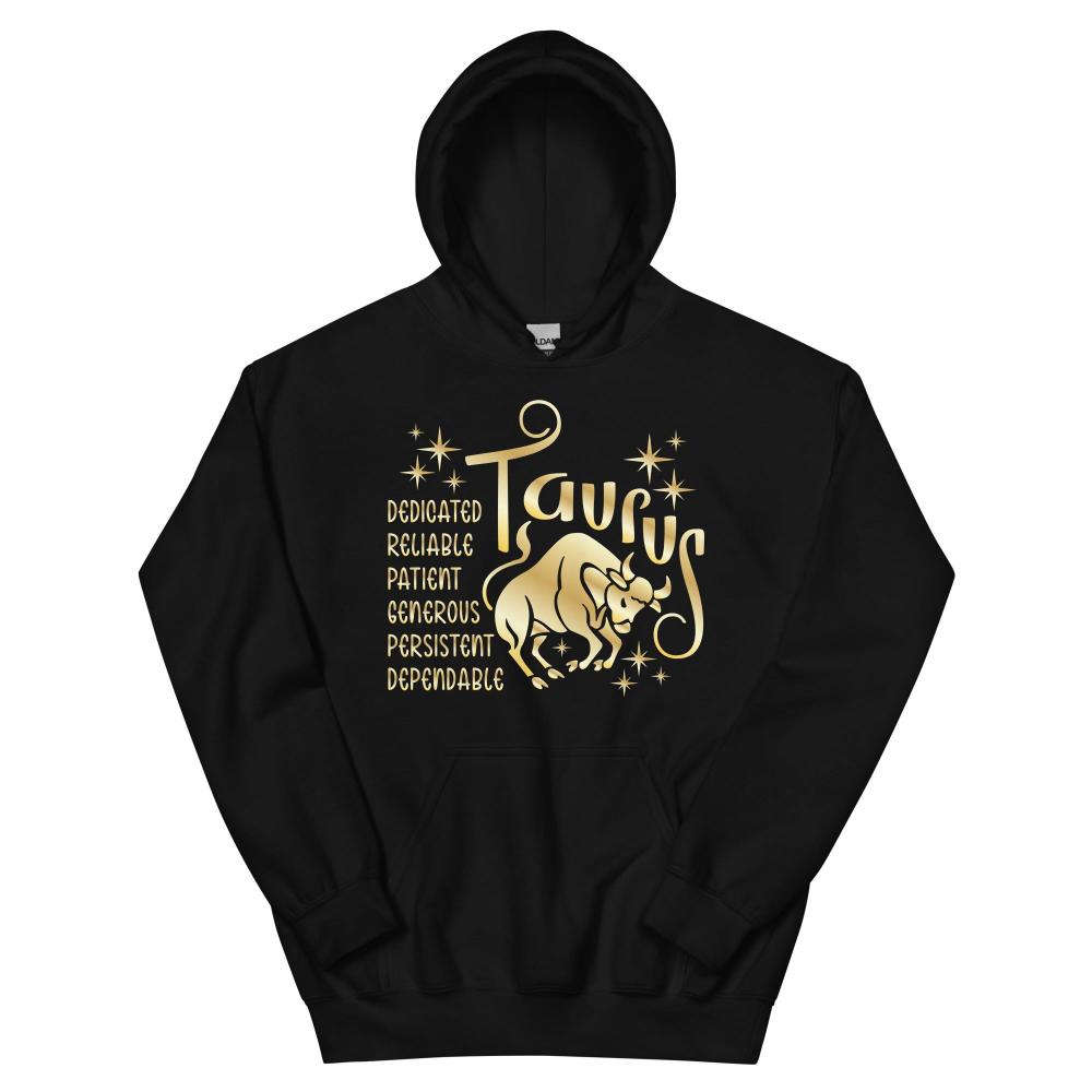 Taurus Zodiac Positive Traits Hoodie - Black Color - https://ascensionemporium.net