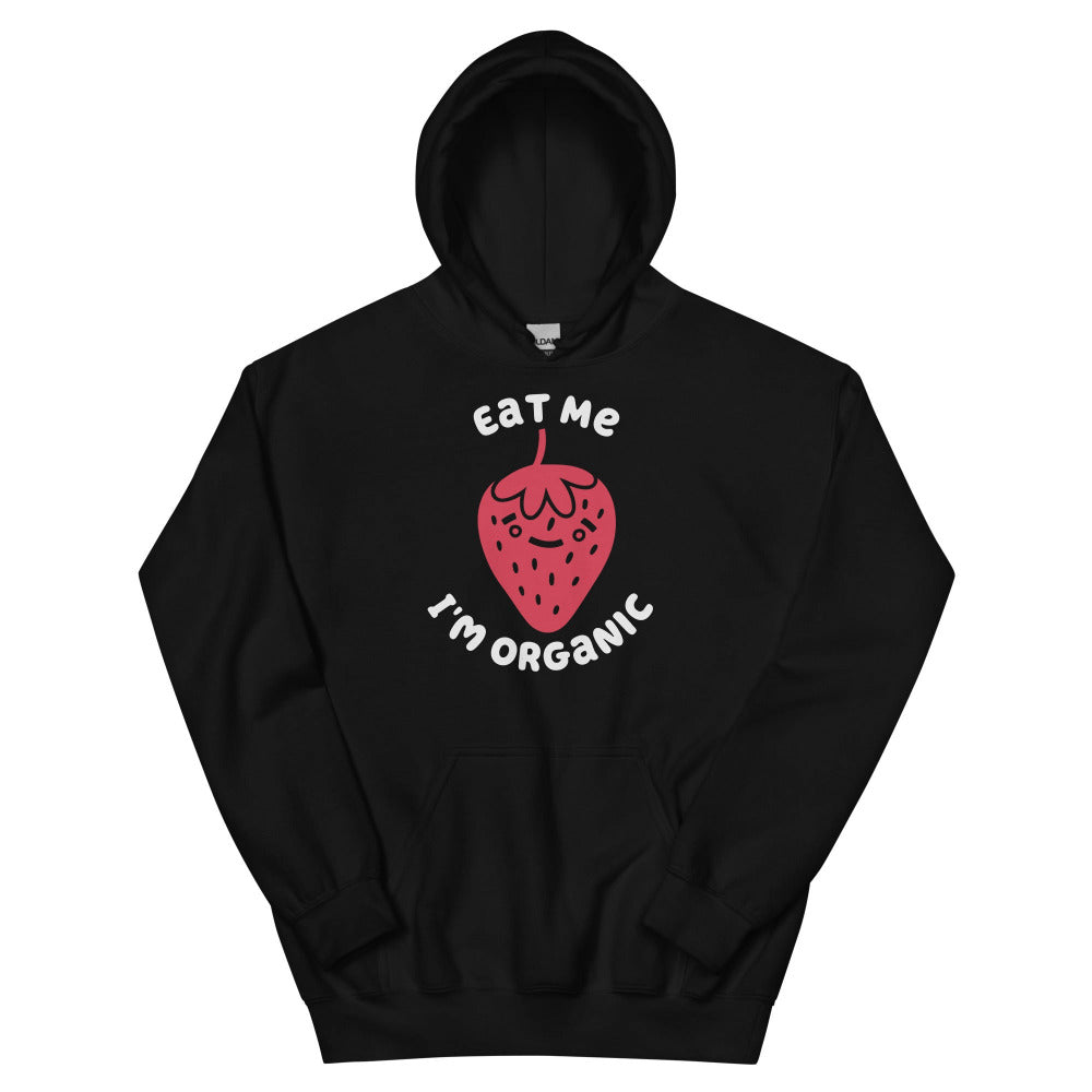 Eat Me I'm Organic Strawberry Hoodie - Black Color - https://ascensionemporium.net