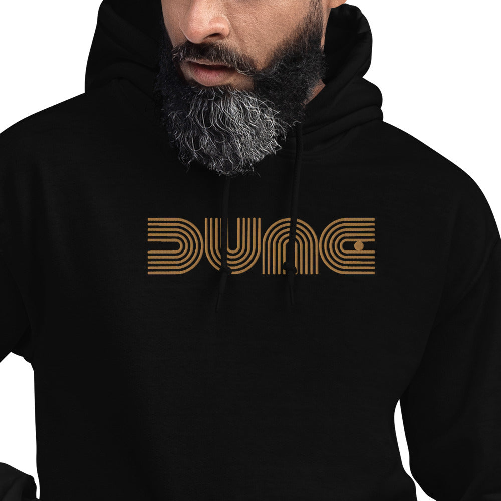 Dune Geometric Embroidered Hoodie - Black Color - https://ascensionemporium.net