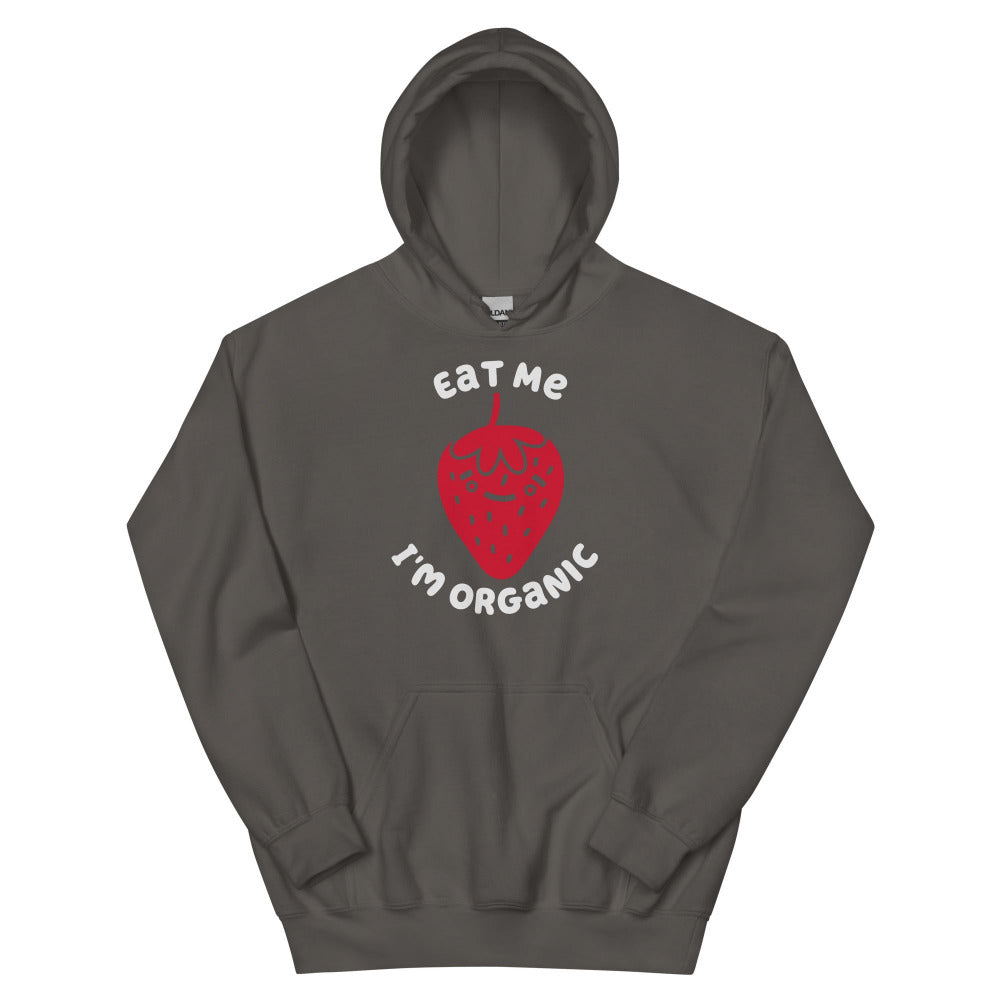Eat Me I'm Organic Strawberry Hoodie - Charcoal Color - https://ascensionemporium.net
