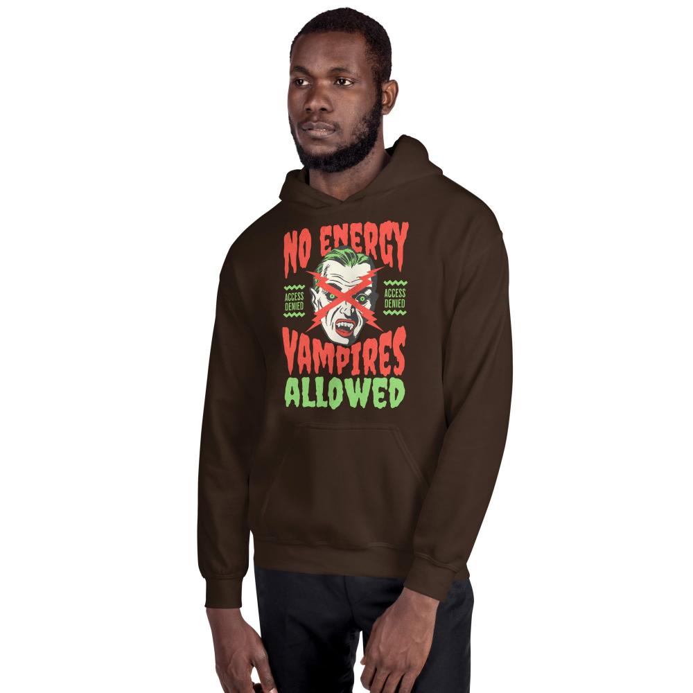 No Energy Vampire Allowed Hoodie - Dark Chocolate Color - https://ascensionemporium.net