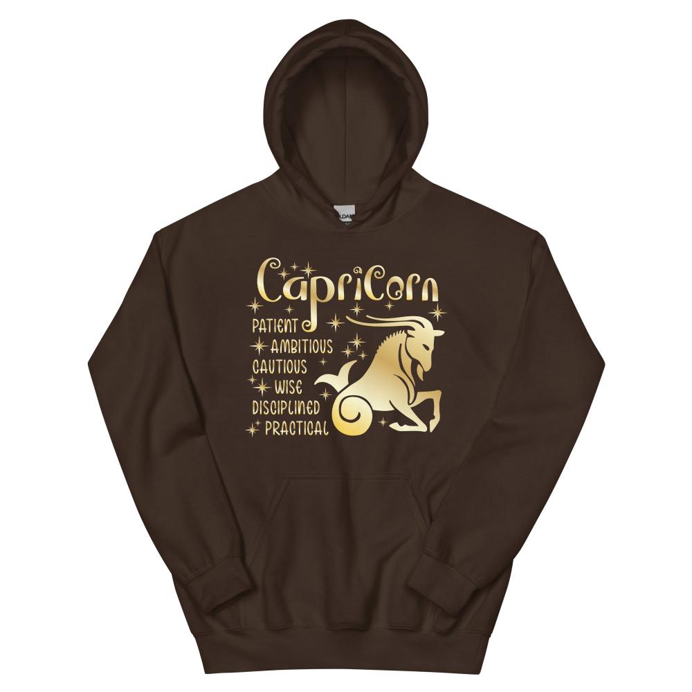 Capricorn Zodiac Positive Traits Hoodie - Dark Chocolate Color - https://ascensionemporium.net