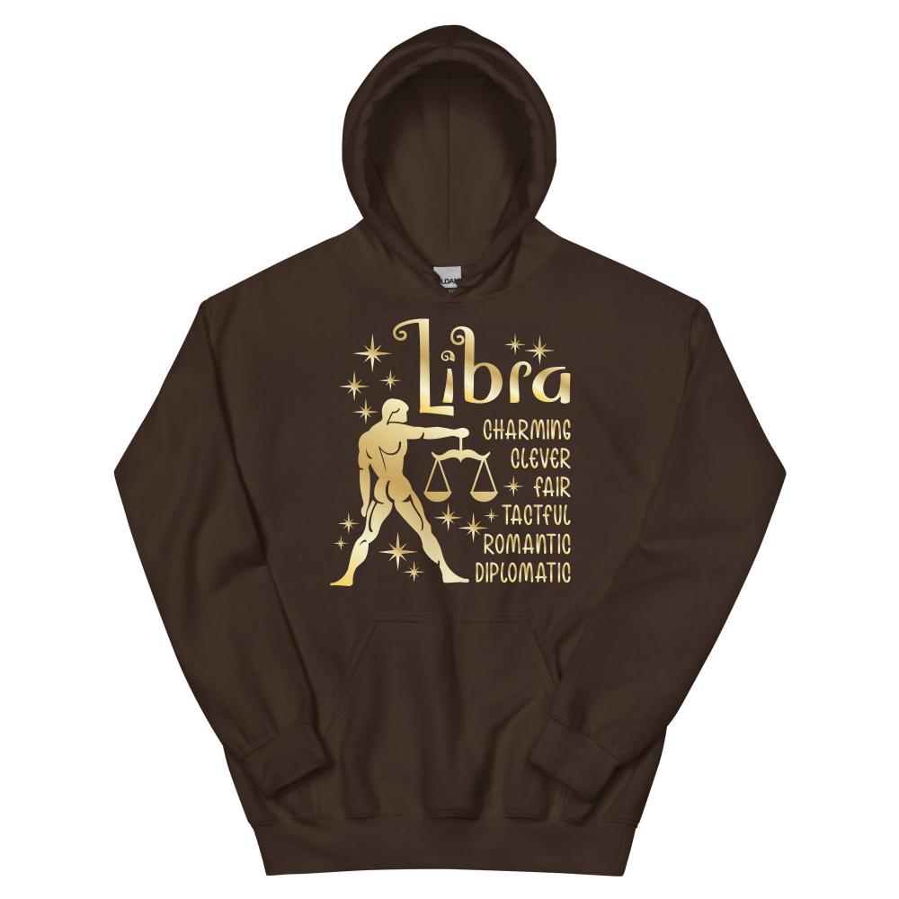 Libra Zodiac Positive Traits Hoodie - Dark Chocolate Color - https://ascensionemporium.net