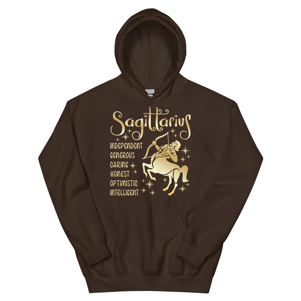 Sagittarius Zodiac Positive Traits Hoodie - Dark Chocolate Color - https://ascensionemporium.net