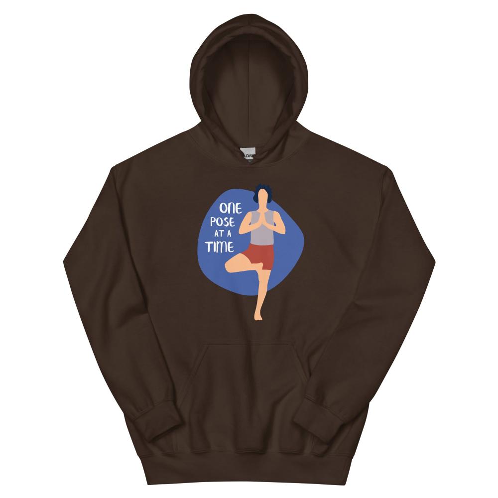 One Pose At A Time Yoga Hoodie - Dark Chocolate Color - https://ascensionemporium.net