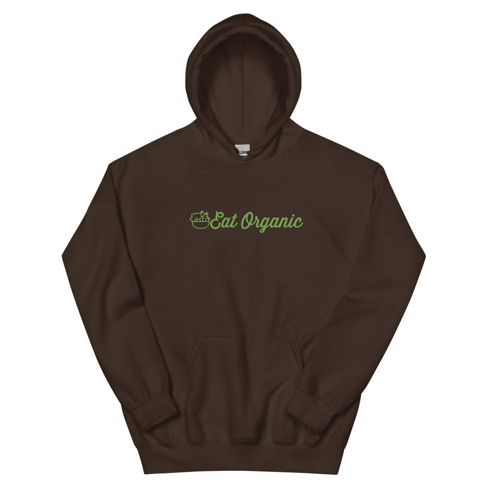 Eat Organic Hoodie - Dark Chocolate Color - https://ascensionemporium.net 