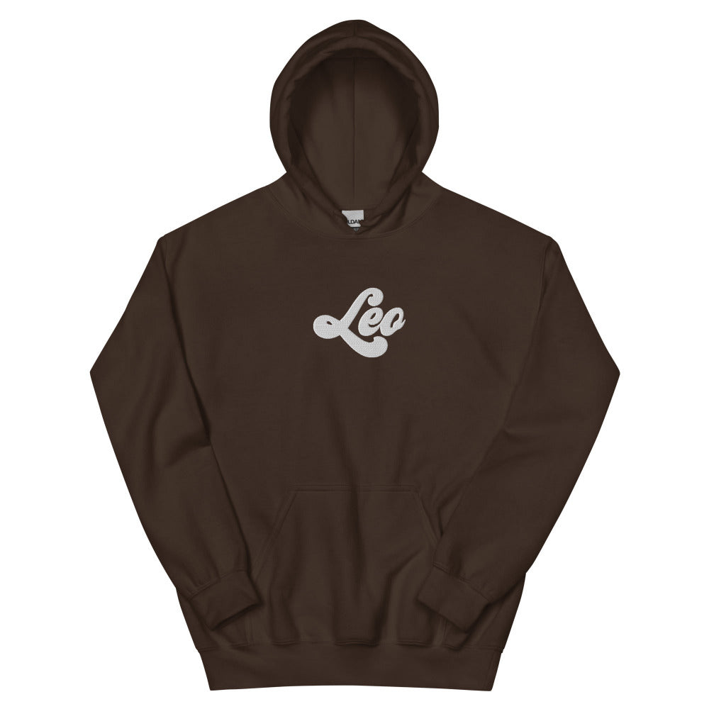 Leo Zodiac Embroidered Hoodie - Dark ChocolateColor - https://ascensionemporium.net