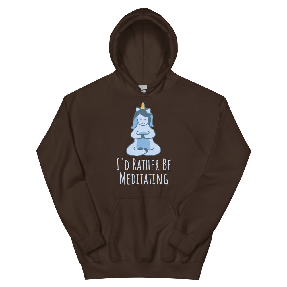 I'd Rather Be Meditating Unicorn Hoodie - Dark Chocolate Color - https://ascensionemporium.net