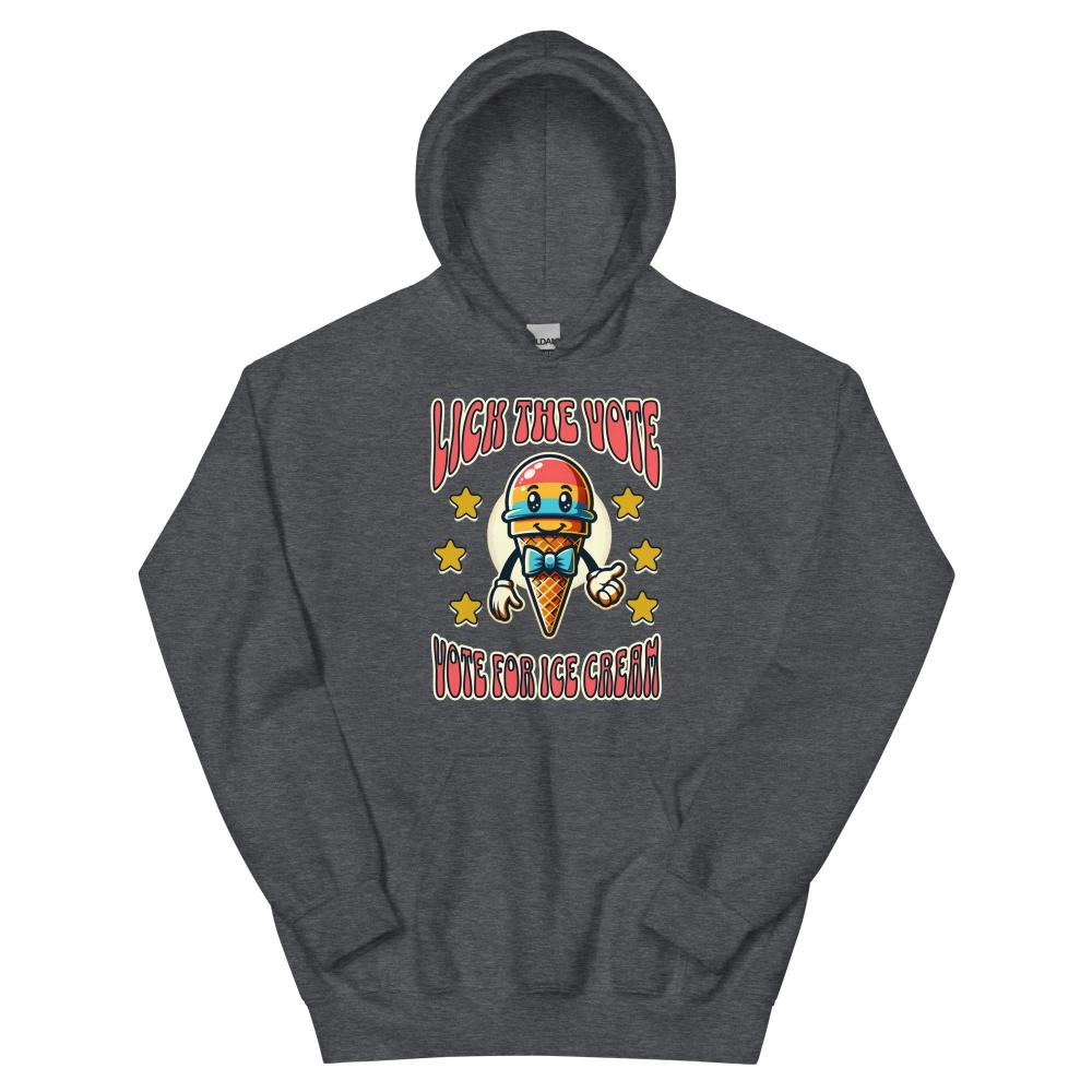 Lick The Vote Ice Cream Hoodie - Dark Heather Color - https://ascensionemporium.net