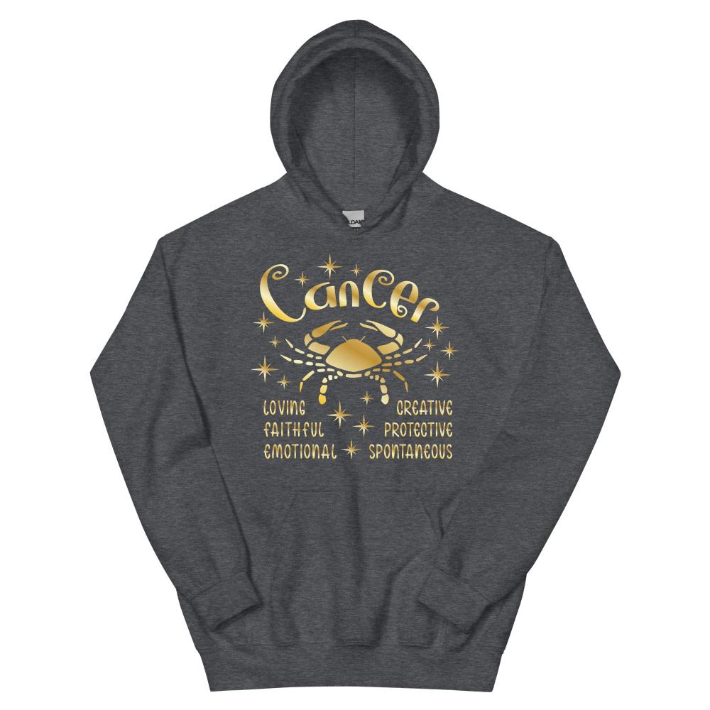 Cancer Zodiac Positive Traits Hoodie - Dark Heather Color - https://ascensionemporium.net