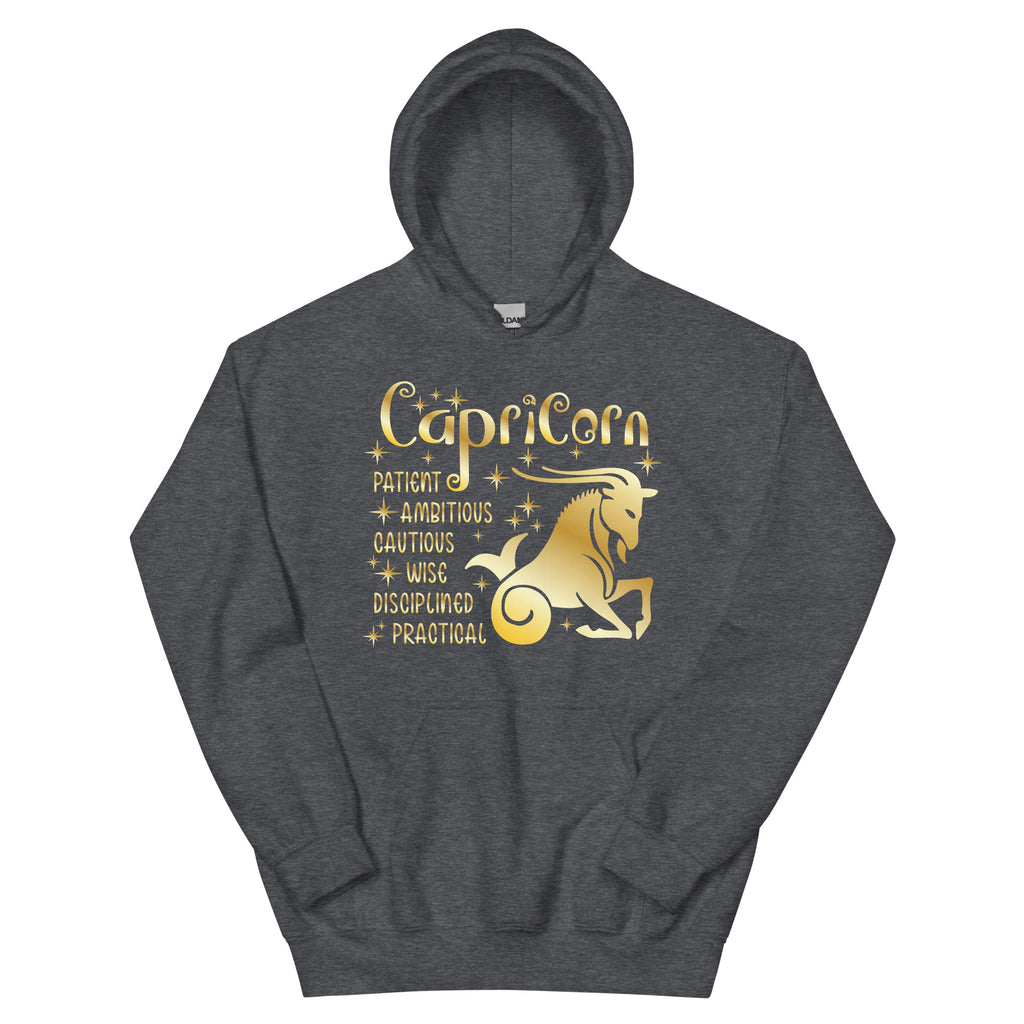 Capricorn Zodiac Positive Traits Hoodie - Dark Heather Color - https://ascensionemporium.net