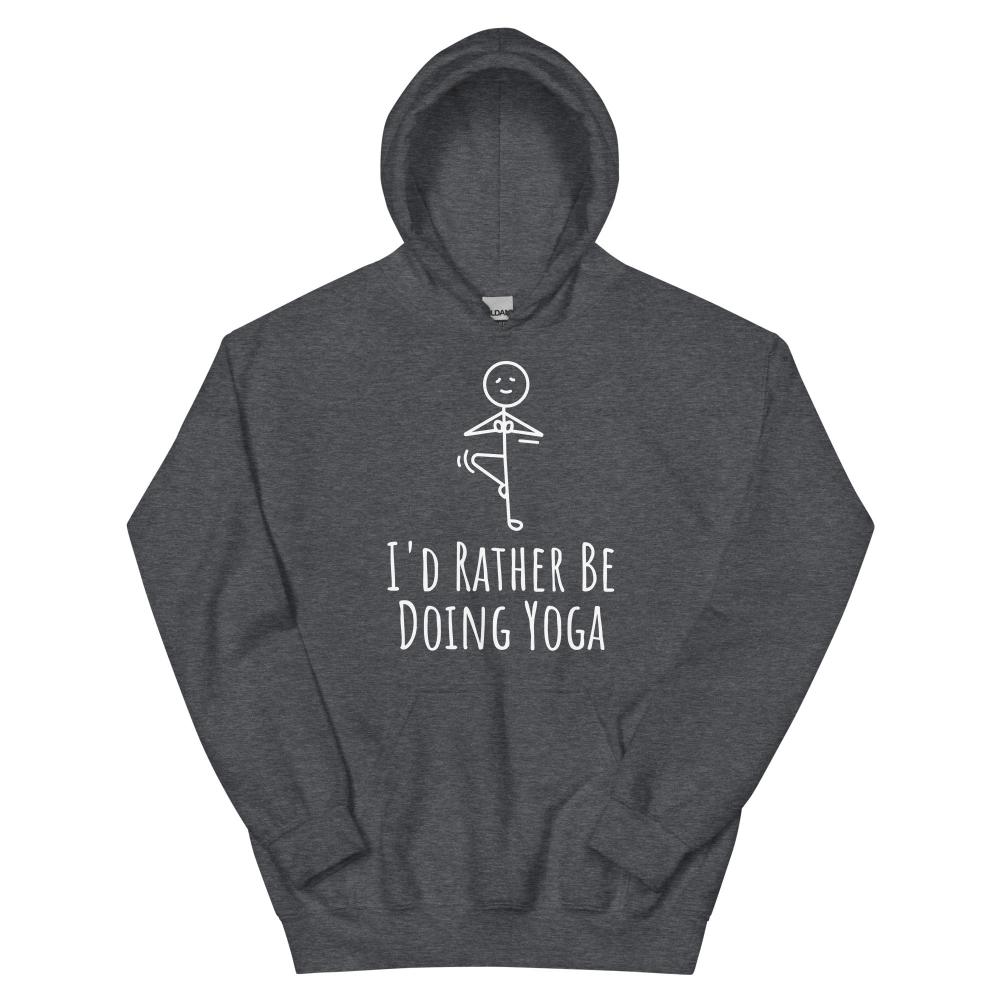 I'd Rather Be Doing Yoga Hoodie - Dark Heather Color - https://ascensionemporium.net