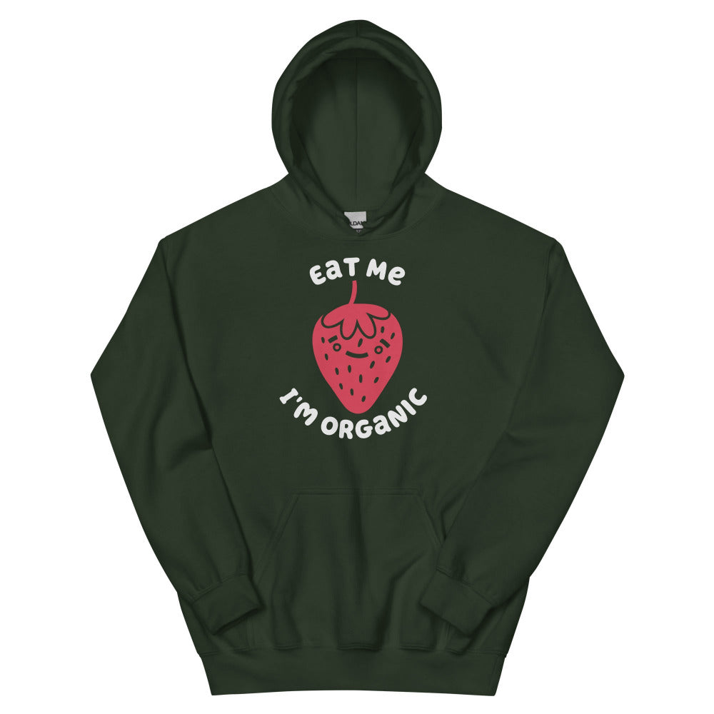 Eat Me I'm Organic Strawberry Hoodie - Forest Green Color - https://ascensionemporium.net