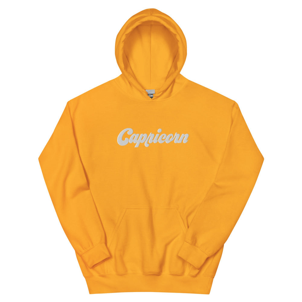 Capricorn Zodiac Embroidered Hoodie - Gold Color - https://ascensionemporium.net