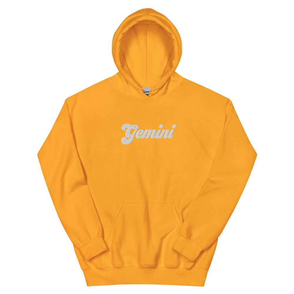 Gemini Zodiac Embroidered Hoodie - Gold Color - https://ascensionemporium.net