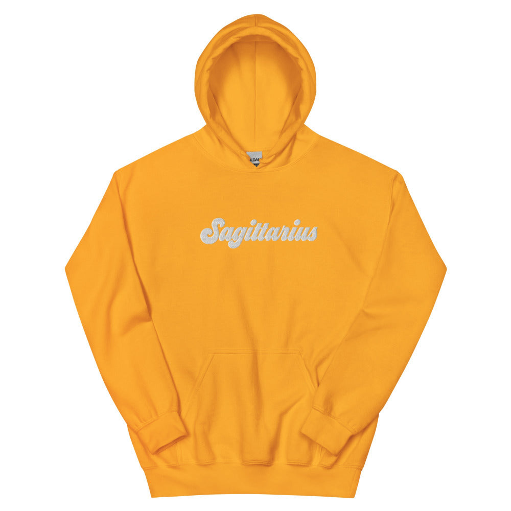 Sagittarius Zodiac Embroidered Hoodie - Gold Color - https://ascensionemporium.net