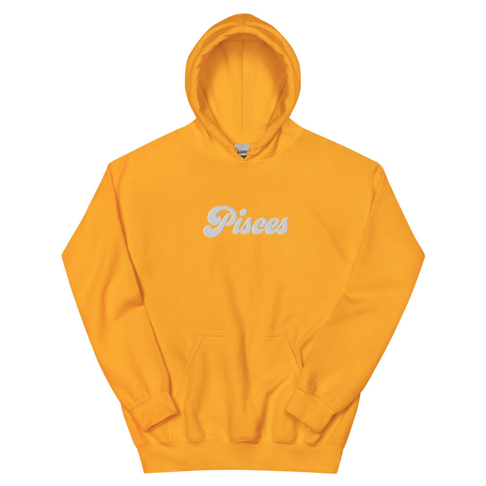 Pisces Zodiac Embroidered Hoodie - Gold Color - https://ascensionemporium.net