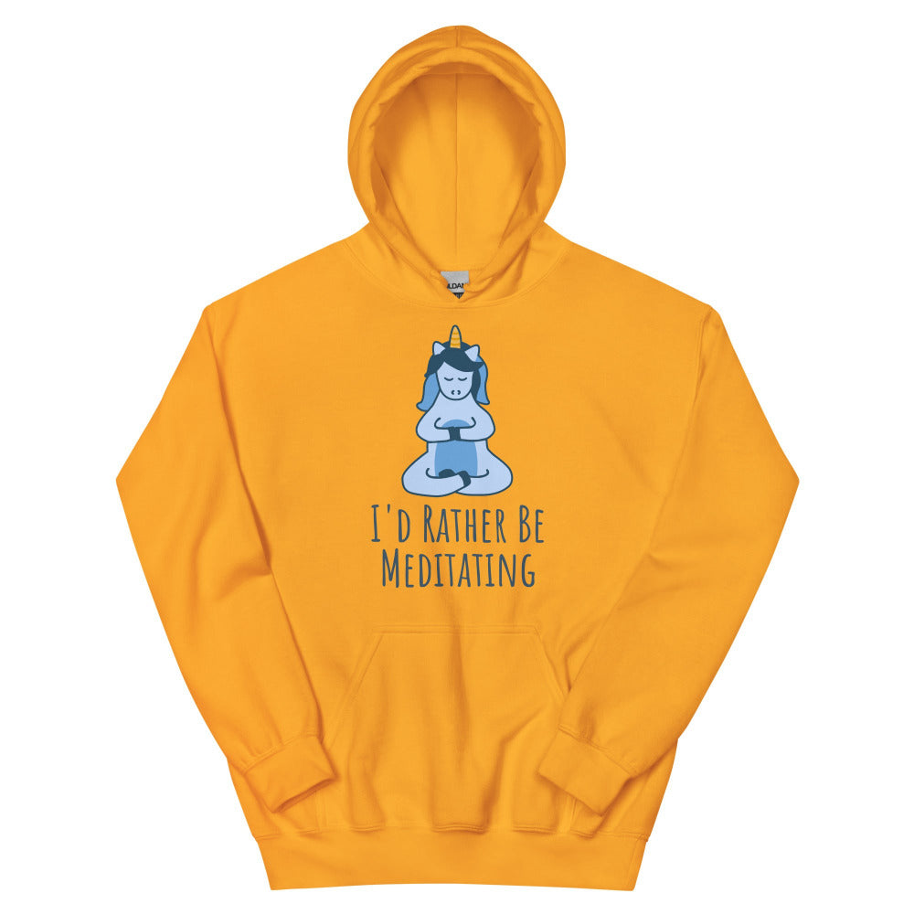 I'd Rather Be Meditating Unicorn Hoodie - Gold Color - https://ascensionemporium.net