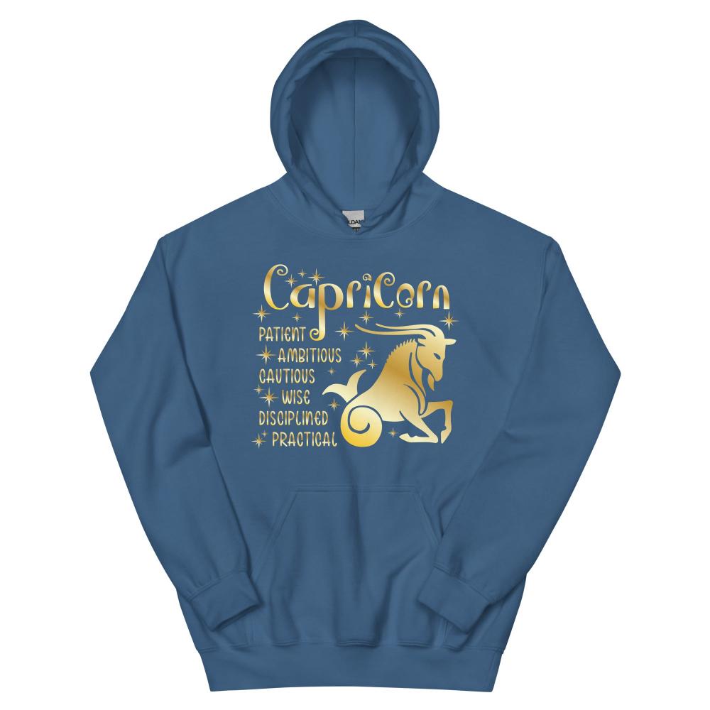 Capricorn Zodiac Positive Traits Hoodie - Indigo Blue Color - https://ascensionemporium.net