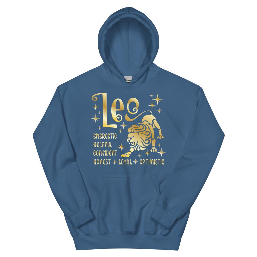 Leo Zodiac Positive Traits Hoodie - Indigo Blue Color - https://ascensionemporium.net